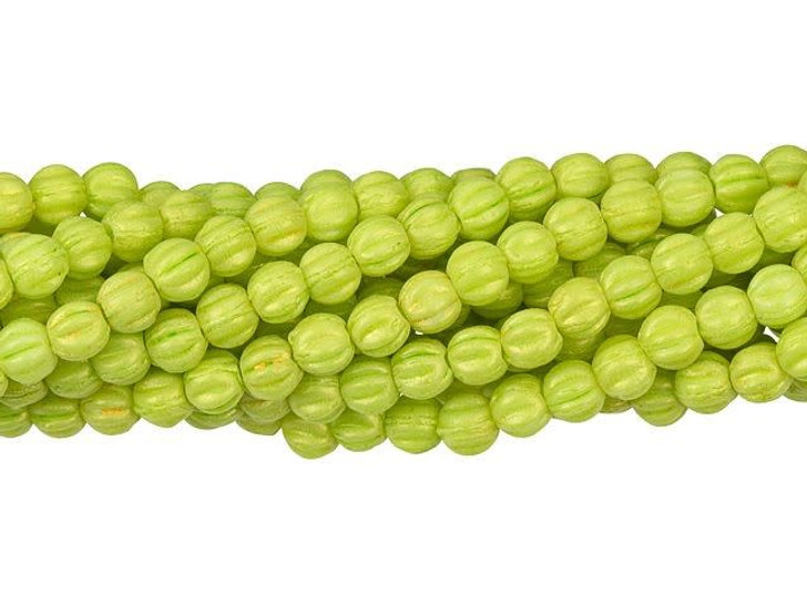 Czech Glass 3mm Pacifica Honeydew Melon Bead Strand by Starman