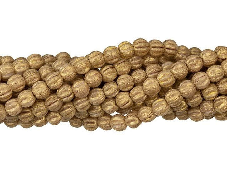Czech Glass 3mm Pacifica Macadamia Melon Bead Strand by Starman
