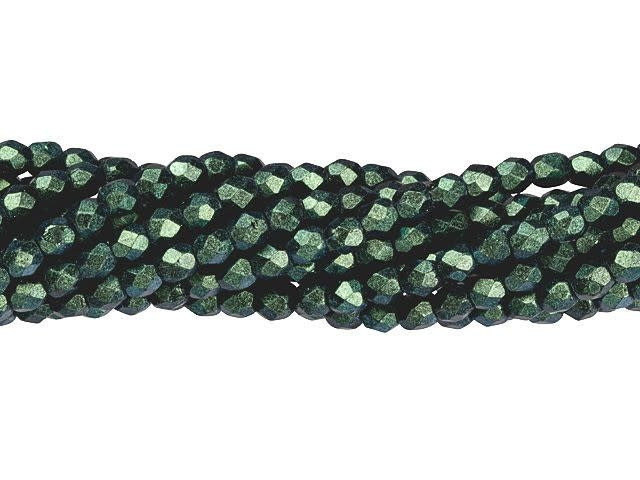 Czech Glass 3mm Polychrome - Aqua Teal Fire-Polish Bead Strand by Starman