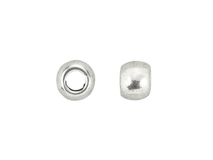 Silver-Plated Pewter 4mm Large-Hole Round Bead Silver-Plated Pewter 4mm Large-Hole Round Bead