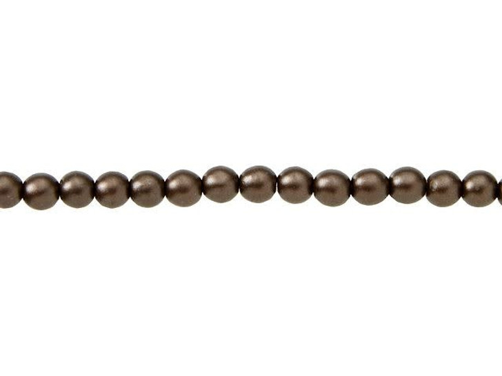 Czech Glass 4mm Bistre Round Glass Pearl Bead Strand by Starman