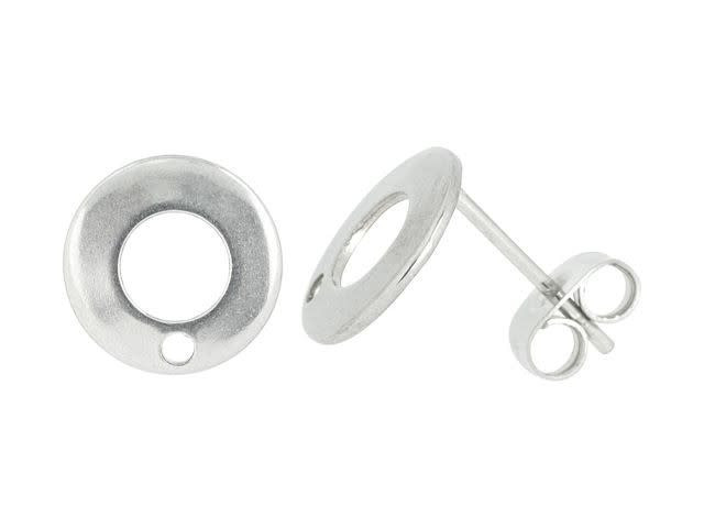Stainless Steel 10mm Circle Post Earring (1 Pair)