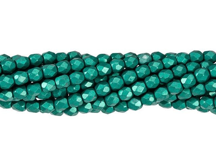 Czech Glass 4mm ColorTrends Saturated Metallic Arcadia Fire-Polish Bead Strand by Starman