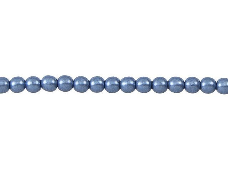 Czech Glass 4mm ColorTrends Saturated Metallic Niagara Round Bead Strand by Starman