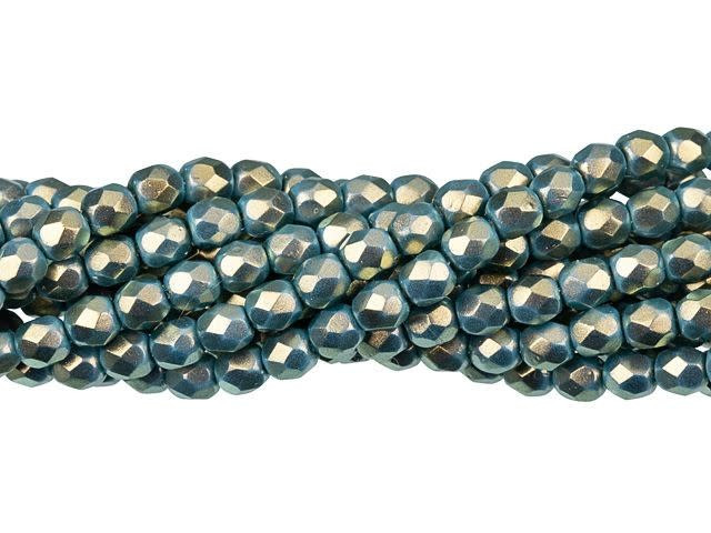 Czech Glass 4mm Halo Ethereal - Shadows Fire-Polish Bead Strand by Starman