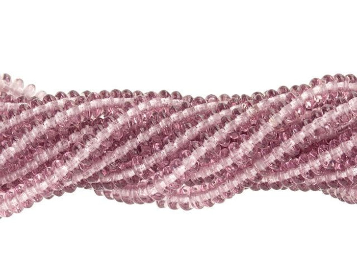 Czech Glass 4mm Light Amethyst Rondelle Bead Strand by Starman