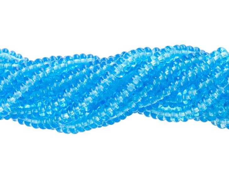 Czech Glass 4mm Light Aquamarine Rondelle Bead Strand by Starman
