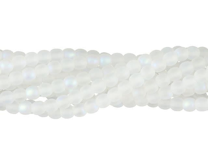 Czech Glass 4mm Matte Crystal AB Round Bead Strand by Starman