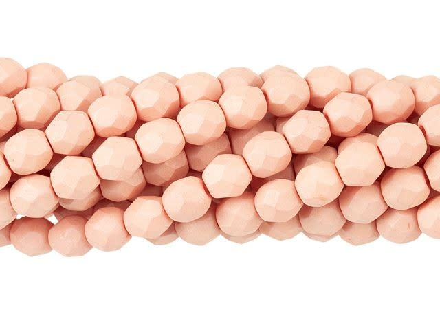 Czech Glass 4mm Saturated Peach Fire-Polish Bead Strand by Starman