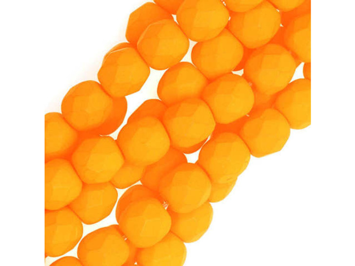 Czech Glass 4mm Saturated Sunflower Fire-Polish Bead Strand by Starman