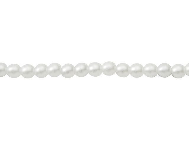 Czech Glass 4mm Snow Round Glass Pearl Bead Strand by Starman