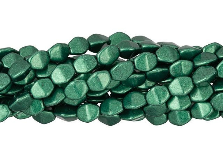 Czech Glass 5 x 3mm ColorTrends Saturated Metallic Martini Olive Pinch Bead (50pc Strand) by Starman