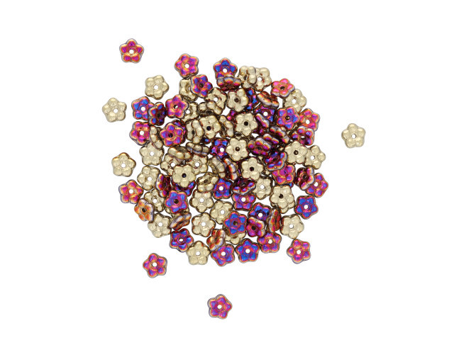 Czech Glass 5mm California Violet Forget Me Not Flower Bead 100pc Pack