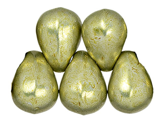 Czech Glass 6 x 4mm ColorTrends Saturated Metallic Limelight Tear Drop Bead (100pc Strand) by Starman