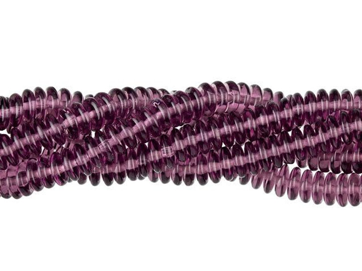 Czech Glass 6mm Amethyst Rondelle Bead Strand by Starman