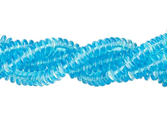 Czech Glass 6mm Aquamarine AB Rondelle Bead Strand by Starman