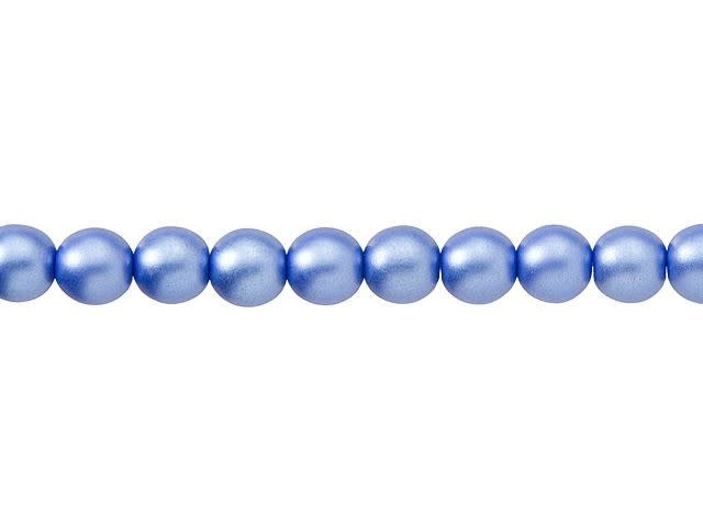 Czech Glass 6mm Baby Blue Round Glass Pearl Bead Strand by Starman