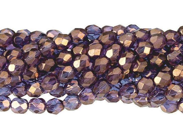 Czech Glass 6mm Bronze Illusion Fire-Polish Bead Strand by Starman