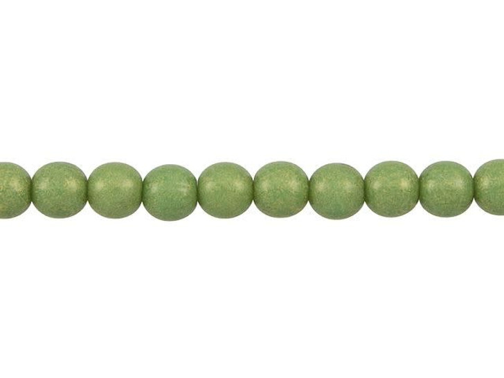 Czech Glass 6mm ColorTrends Pacifica Avocado Round Bead Strand by Starman