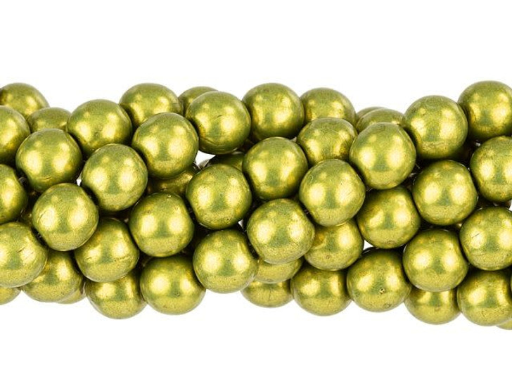 Czech Glass 6mm ColorTrends Saturated Metallic Meadowlark Round Bead Strand by Starman