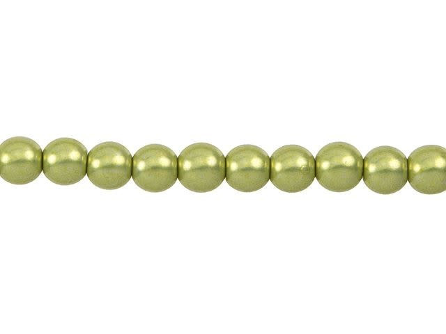 Czech Glass 6mm ColorTrends Saturated Metallic Primrose Yellow Round Bead Strand by Starman