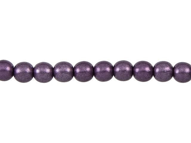 Czech Glass 6mm ColorTrends Saturated Metallic Tawny Port Round Bead Strand by Starman
