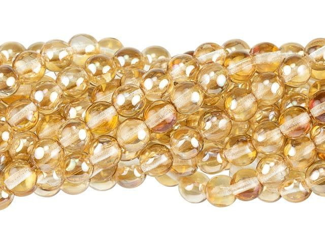 Czech Glass 6mm Crystal Celsian Round Bead Strand by Starman