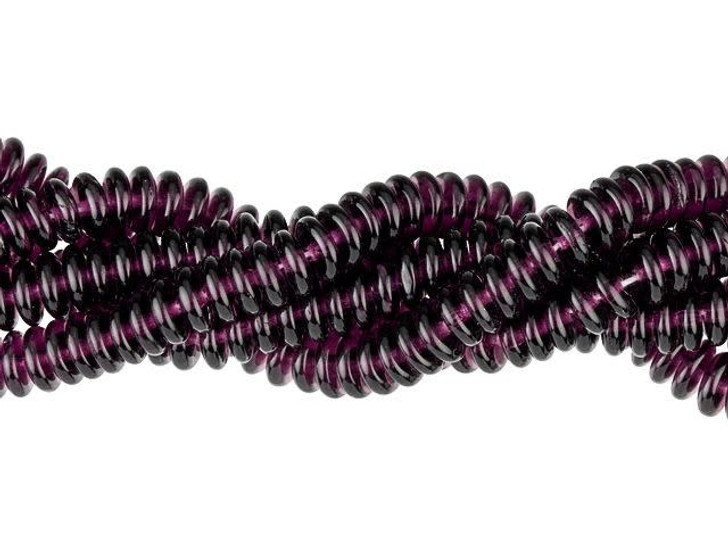 Czech Glass 6mm Dark Amethyst Rondelle Bead Strand by Starman