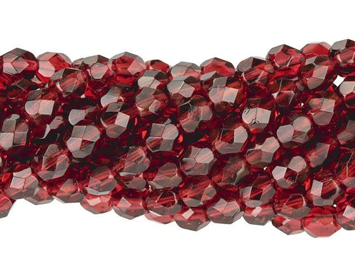 Czech Glass 6mm Mauve Fire-Polish Bead Strand by Starman