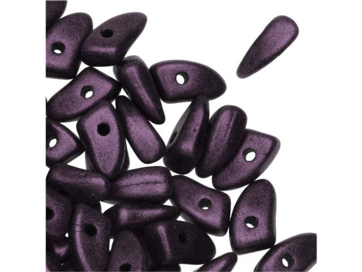 Czech Glass 6mm Metallic Suede Dark Plum Prong Bead 2.5-Inch Tube by Starman
