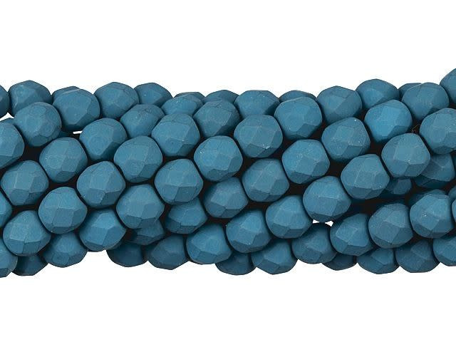 Czech Glass 6mm Saturated Navy Fire-Polish Bead Strand by Starman