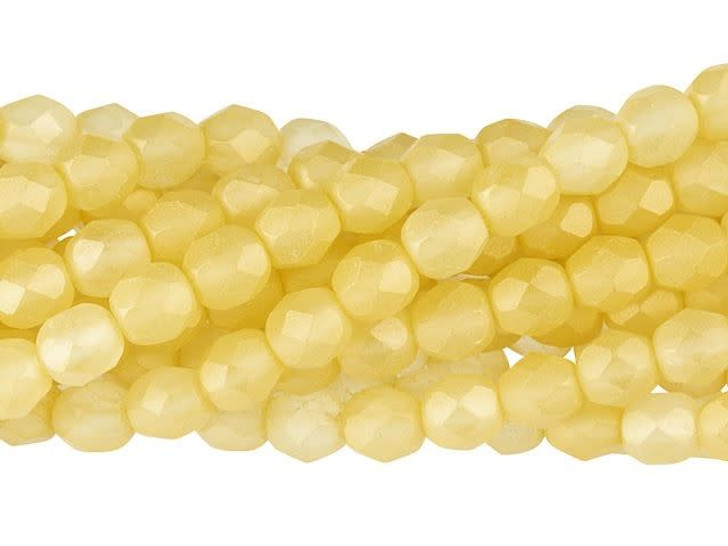 Czech Glass 6mm Sueded Gold LamÃ© Fire-Polish Bead Strand by Starman