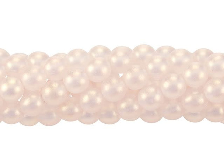 Czech Glass 6mm Sueded Gold Rosaline Round Bead Strand by Starman