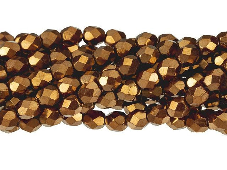 Czech Glass 6mm Sunset Opal Fire-Polish Bead Strand by Starman