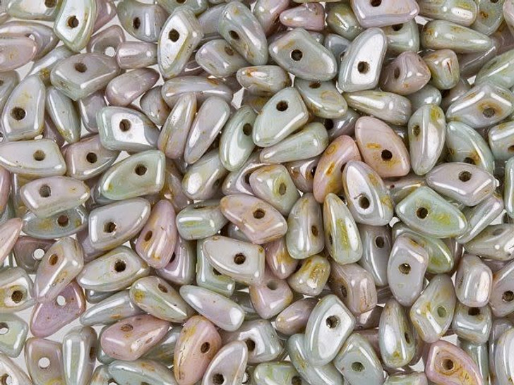 Czech Glass 6mm Ultra Luster Opaque Green Prong Bead 2.5-Inch Tube by Starman