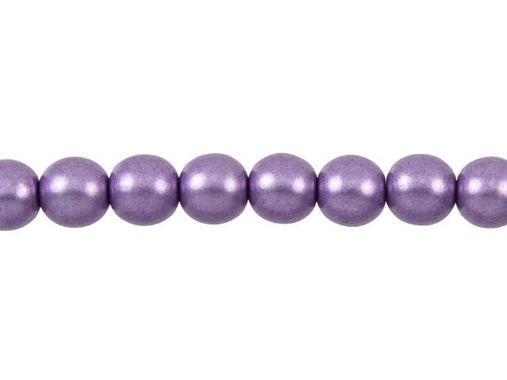 Czech Glass 8mm ColorTrends Saturated Metallic Ballet Slipper Round Bead Strand by Starman