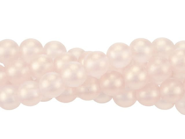 Czech Glass 8mm Sueded Gold Rosaline Round Bead Strand by Starman