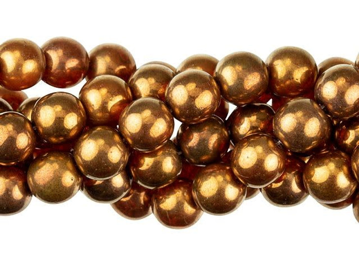 Czech Glass 8mm Sunset Maple Round Bead Strand by Starman