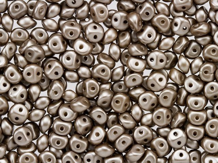 Czech Glass Es-O Mini 2-Hole Bead 4mm Cocoa Airy Pearl 8g Bag