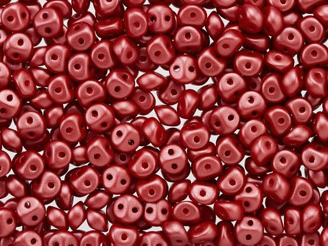 Czech Glass Es-O Mini 2-Hole Bead 4mm Pastel Dark Coral (8g Bag)