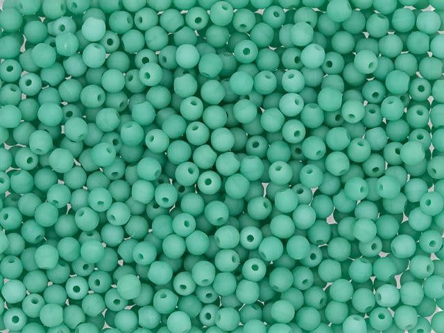 Czech Glass Matte Turquoise Half-Drilled 2mm Round Glass Finial Bead 2.5-Inch Tube by Starman
