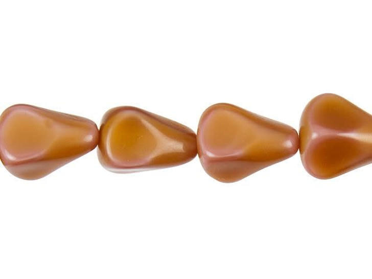 Czech Glass Pink and Amber Silk Mix Old Style Drop Bead Strand by Raven's Journey