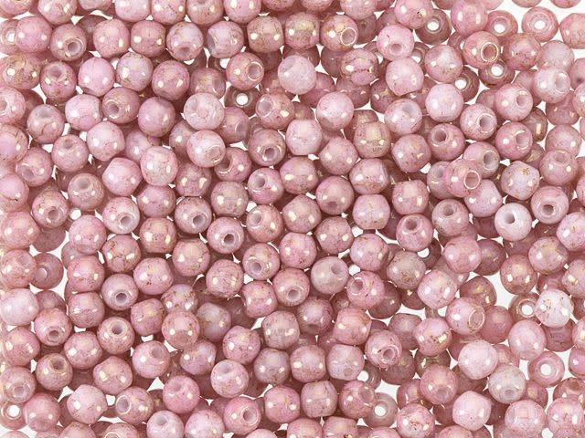 Czech Glass Round Beads Luster Opaque Topaz and Pink 3mm (100pc pack) by Starman