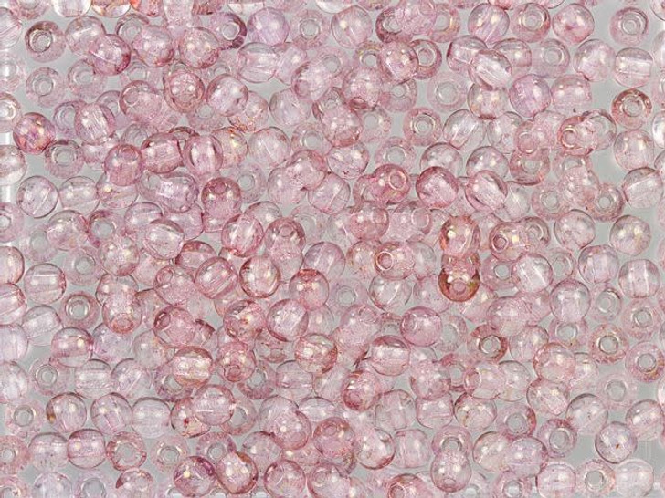 Czech Glass Round Beads Luster Transparent Topaz and Pink 3mm (100pc Strand) by Starman