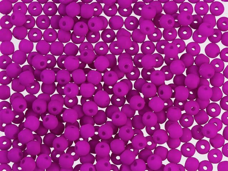 Czech Glass Round Beads Neon Purple 3mm (100pc Strand) by Starman