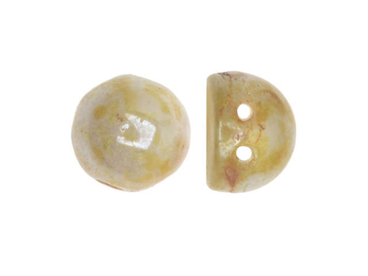CzechMates 2-Hole 7mm Opaque Luster Picasso Cabochon Beads 2.5-Inch Tube