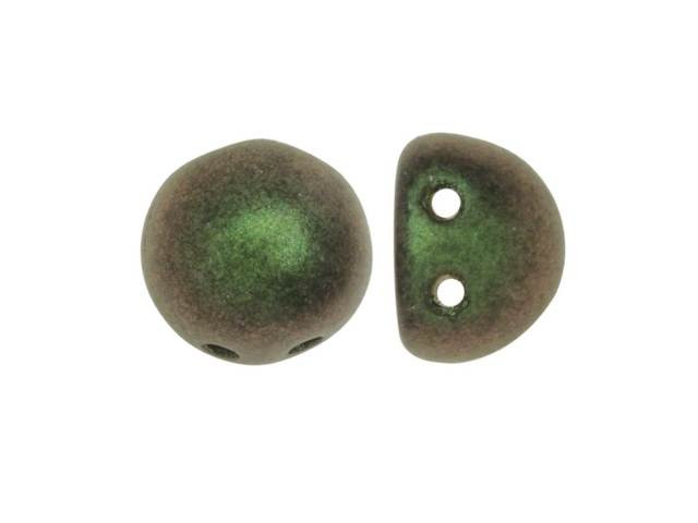 CzechMates 2-Hole 7mm Polychrome Olive Mauve Cabochon Beads 2.5-Inch Tube