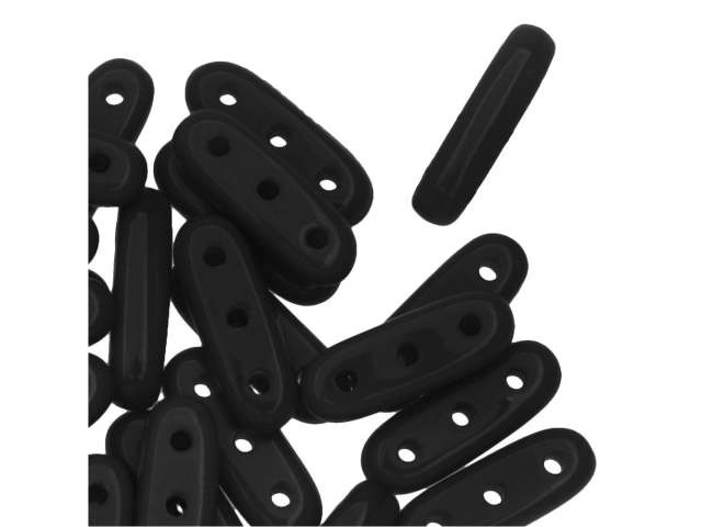 CzechMates 3-Hole 10mm Jet Black Beam Bead 2.5-Inch Tube