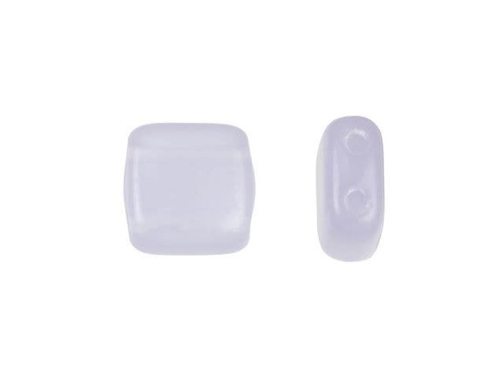 CzechMates 6mm Milky Alexandrite Two-Hole Tile Bead
