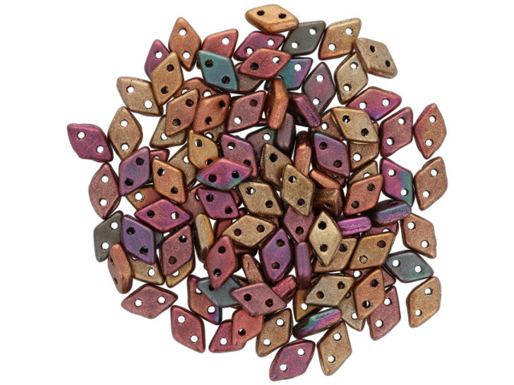 CzechMates Diamond 4 x 6mm Matte Metallic Bronze Iris Czech Glass 2-Hole Beads, 2.5-Inch Tube CzechMates Diamond 4 x 6mm Matte Metallic Bronze Iris Czech Glass 2-Hole Beads, 2.5-Inch Tube